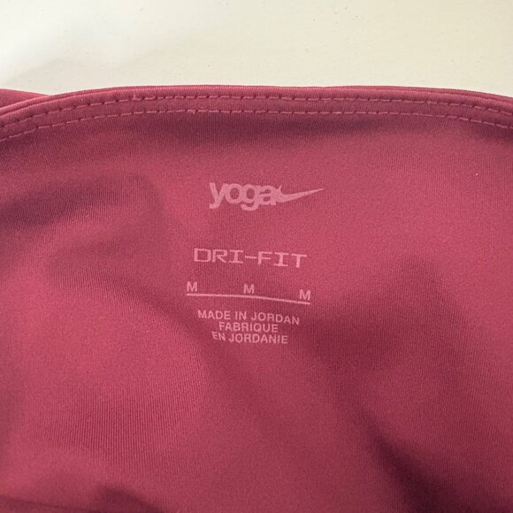Nike Yoga Garnet Maroon and Gold Dri-Fit 7/8 Leggings Size M - Picture 3 of 6